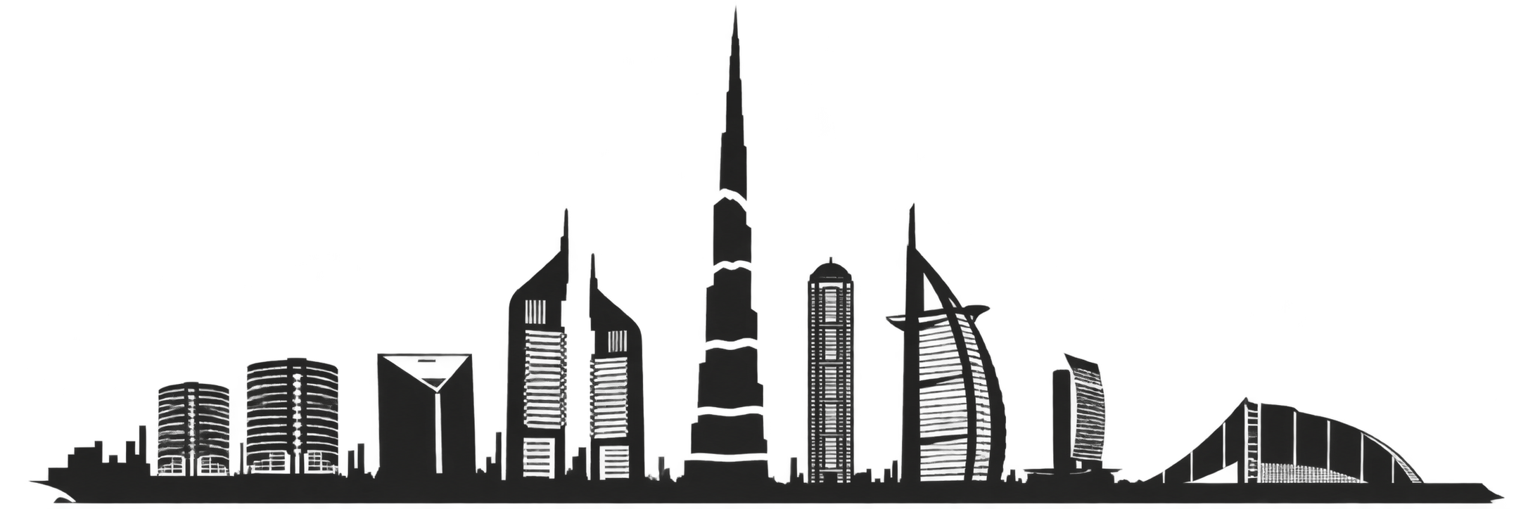 Dubai Skyline Silhouette